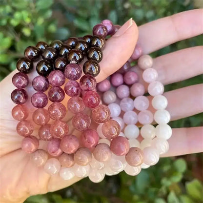 pink Amethyst Bracelet cubic self love braclet couple love gifts beautiful jewelry real natural stone beaded bangles handmade